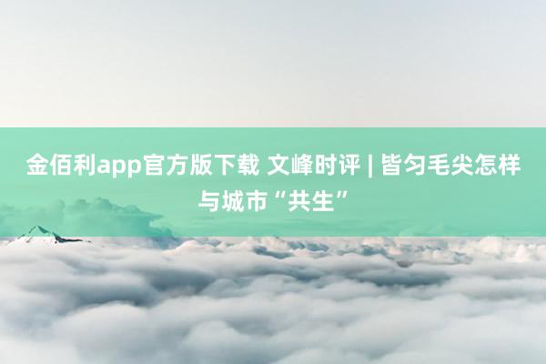 金佰利app官方版下载 文峰时评 | 皆匀毛尖怎样与城市“共生”