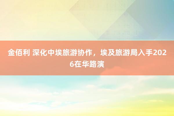 金佰利 深化中埃旅游协作，埃及旅游局入手2026在华路演