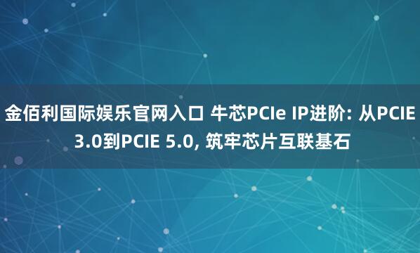 金佰利国际娱乐官网入口 牛芯PCIe IP进阶: 从PCIE 3.0到PCIE 5.0， 筑牢芯片互联基石