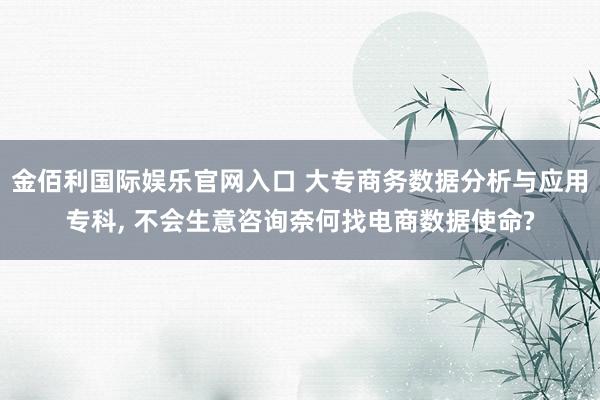金佰利国际娱乐官网入口 大专商务数据分析与应用专科， 不会生意咨询奈何找电商数据使命?