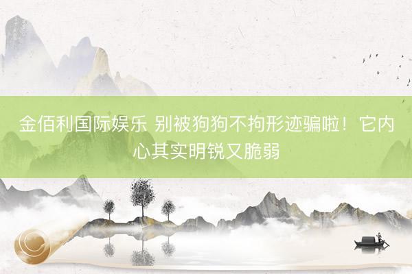 金佰利国际娱乐 别被狗狗不拘形迹骗啦！它内心其实明锐又脆弱