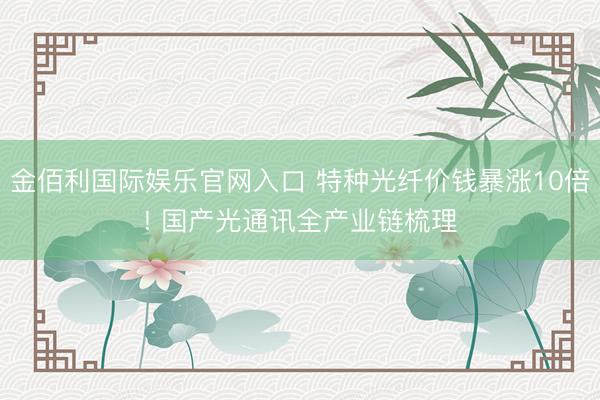 金佰利国际娱乐官网入口 特种光纤价钱暴涨10倍! 国产光通讯全产业链梳理
