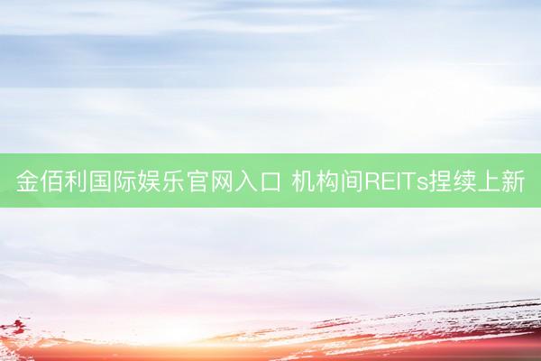 金佰利国际娱乐官网入口 机构间REITs捏续上新