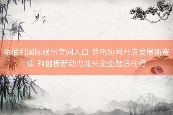金佰利国际娱乐官网入口 算电协同开启发展新赛谈 科创板新动力龙头企业踏浪前行