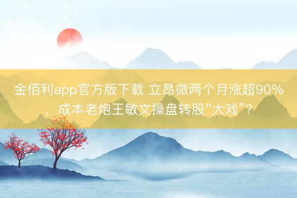 金佰利app官方版下载 立昂微两个月涨超90%，成本老炮王敏文操盘转股“大戏”？